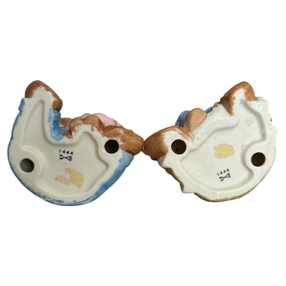 Parent & Child Teddy Bear Figurines Set of 2 Ceramic 1444 Vintage Pastel Bears - Picture 5 of 10